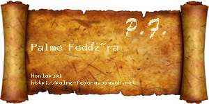 Palme Fedóra névjegykártya